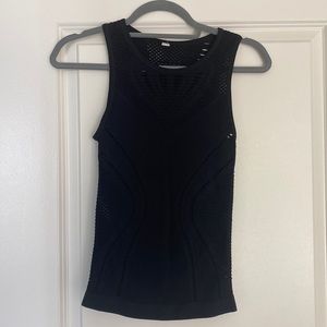 Alo Yoga Lark Tank Slash & Burn Laser Cut Tank Black